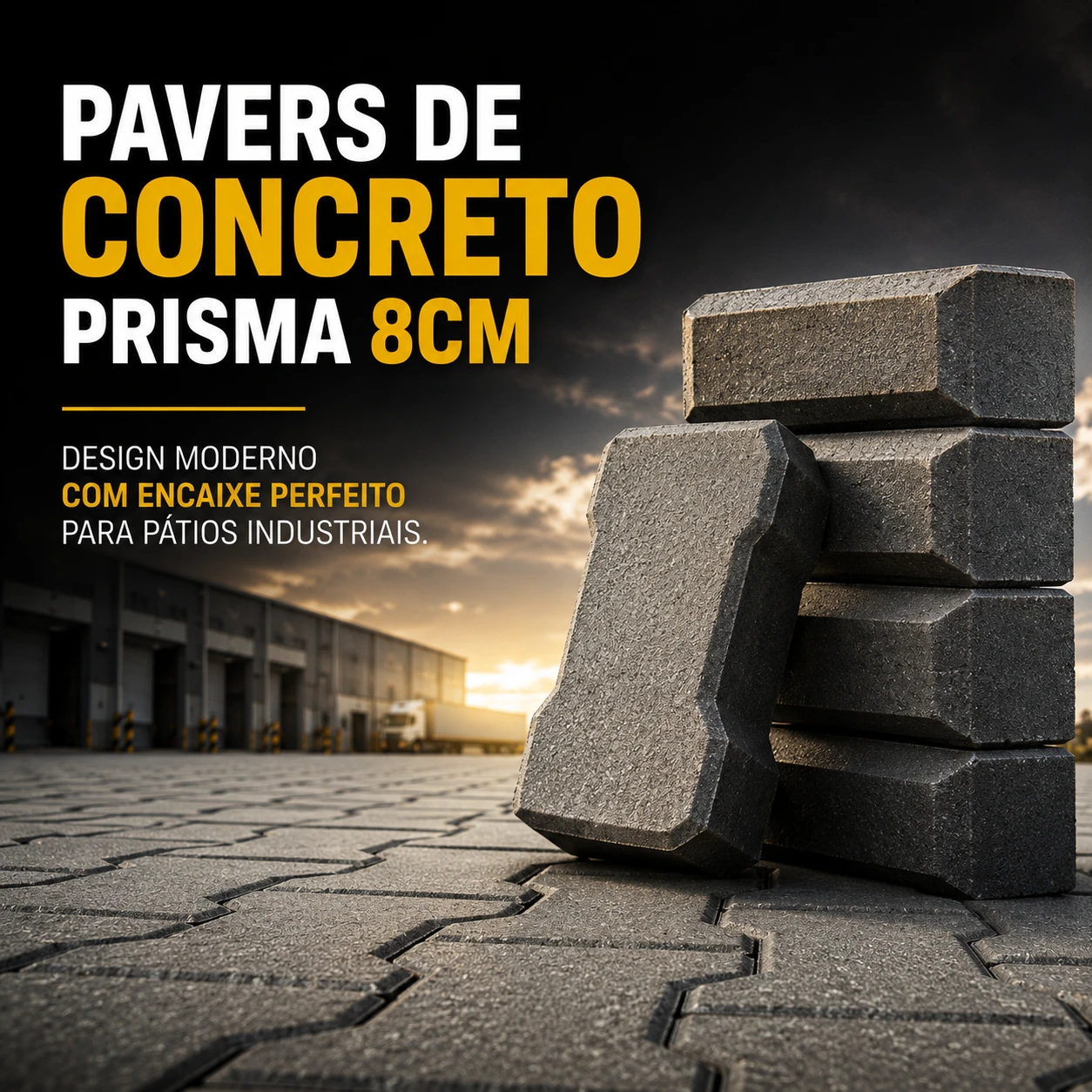 Pavers de concreto intertravados — linha Prisma Fornecedora Pavimentos