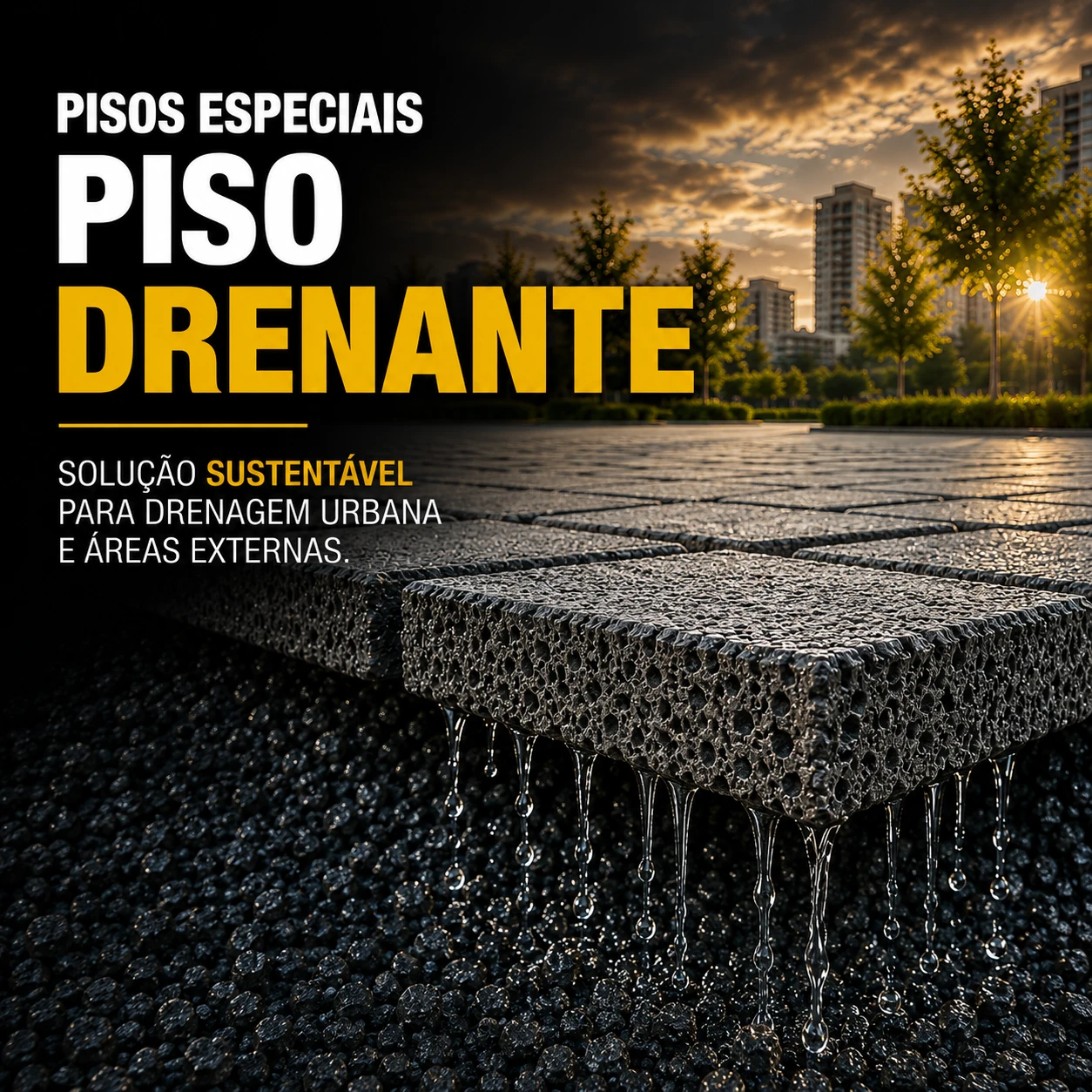 Piso drenante Fornecedora Pavimentos — linha de pisos especiais